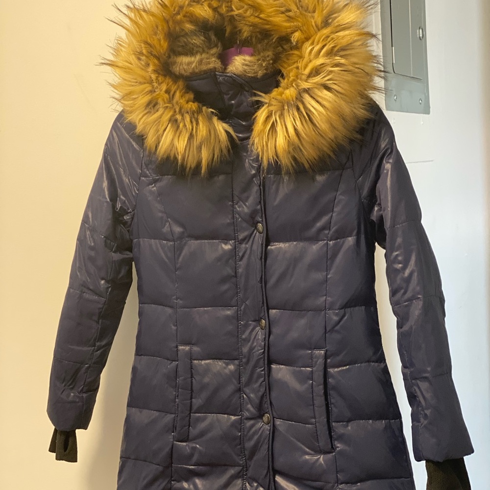 S13 Girl's Faux Fur-Trim Hooded Puffer Jacket